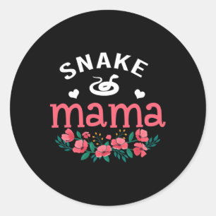 Snake Mama Gifts Womens Mama Niedlich Schlange Hau Runder Aufkleber