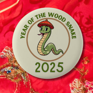 Snake New Year Chinesisches Mondzodiakzeichen 2025 Button