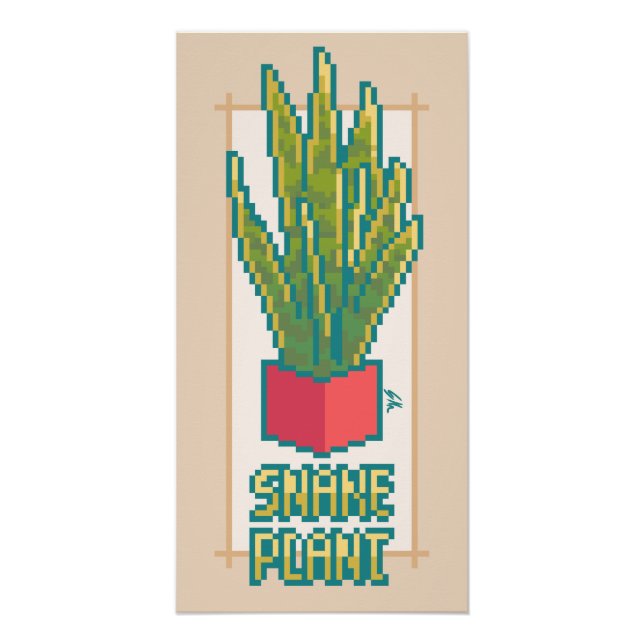 Snake plant Pixel Art Poster (Vorderseite)
