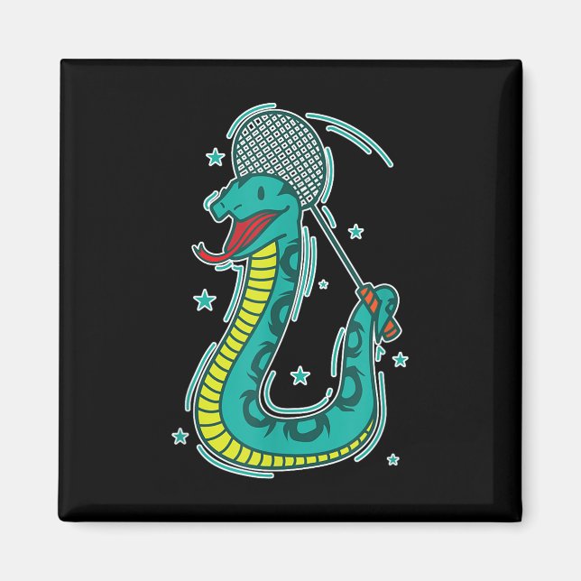 Snake Plays Badminton Magnet (Vorne)