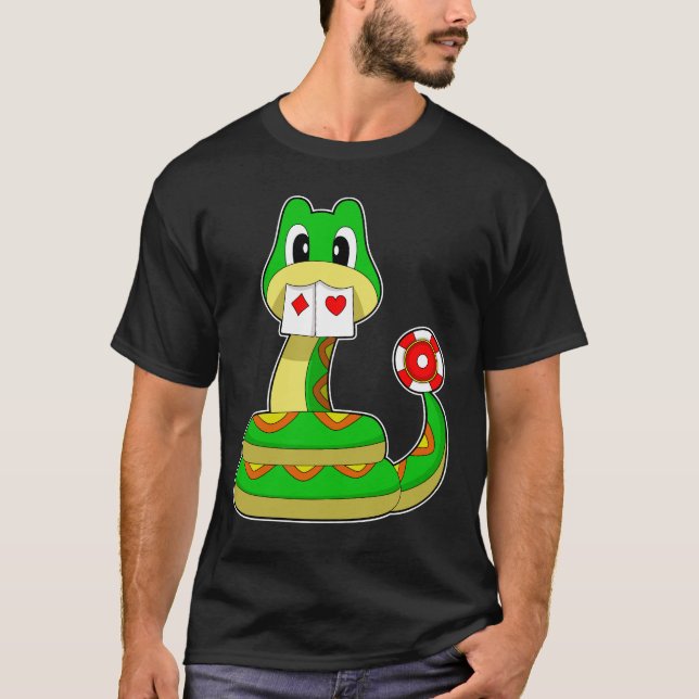 Snake Poker Karten T-Shirt (Vorderseite)