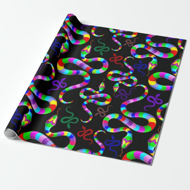 Snake Psychedelic Rainbow Colors Geschenkpapier (Ungerollt)