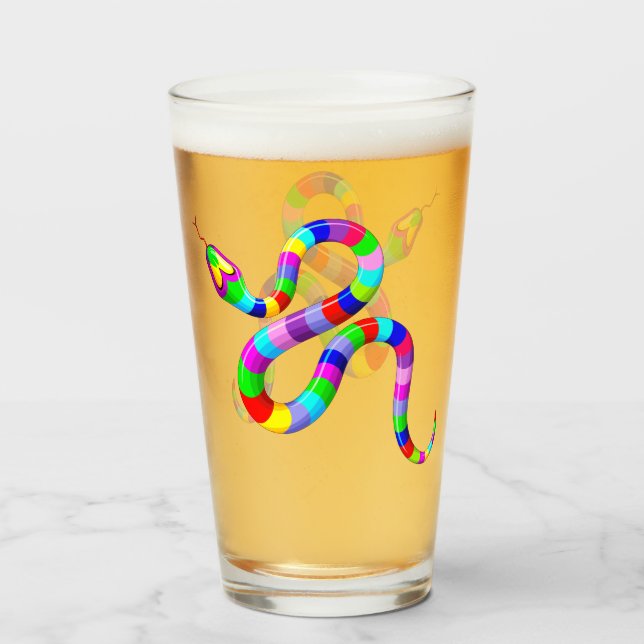 Snake Psychedelic Rainbow Colors Glas (Vorne (Gefüllt))