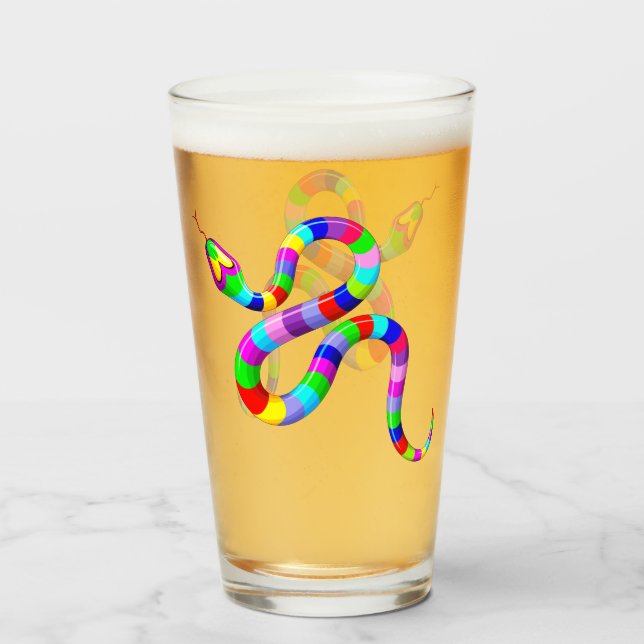 Snake Psychedelic Rainbow Colors Glas (Vorne (Gefüllt))