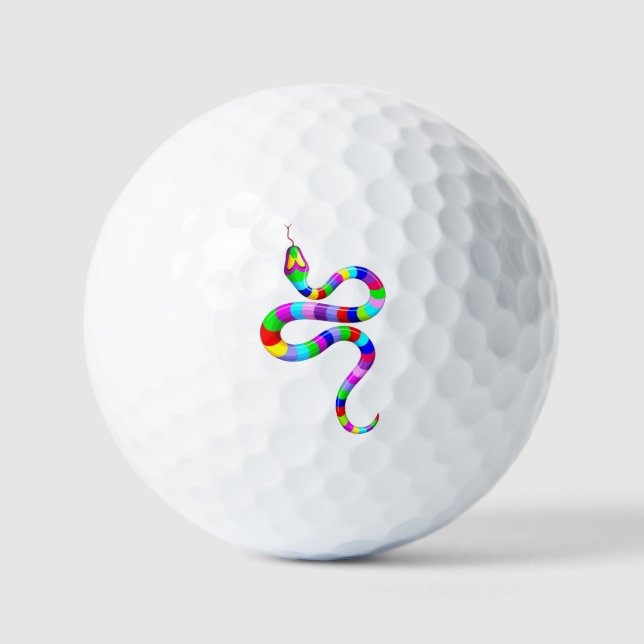 Snake Psychedelic Rainbow Colors Golfball (Vorderseite)