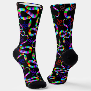 Snake Psychedelic Rainbow Colors Socken