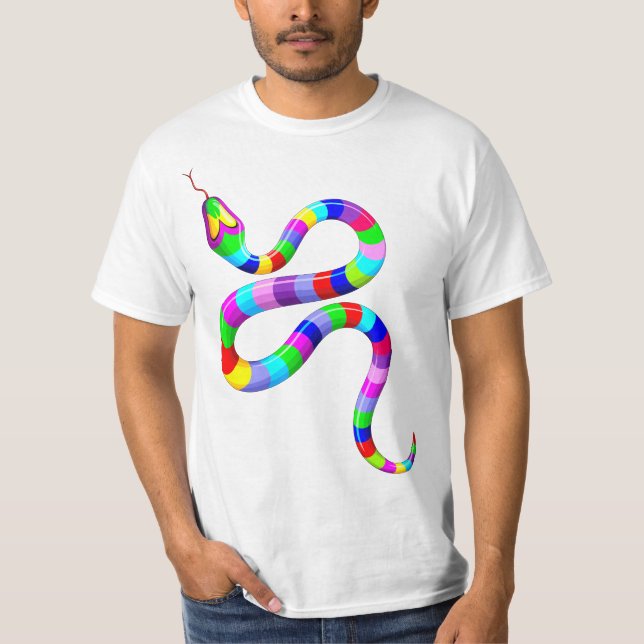 Snake Psychedelic Rainbow Colors T-Shirt (Vorderseite)