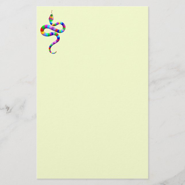 Snake Psychedelic Rainbow Stationery Briefpapier (Vorderseite)