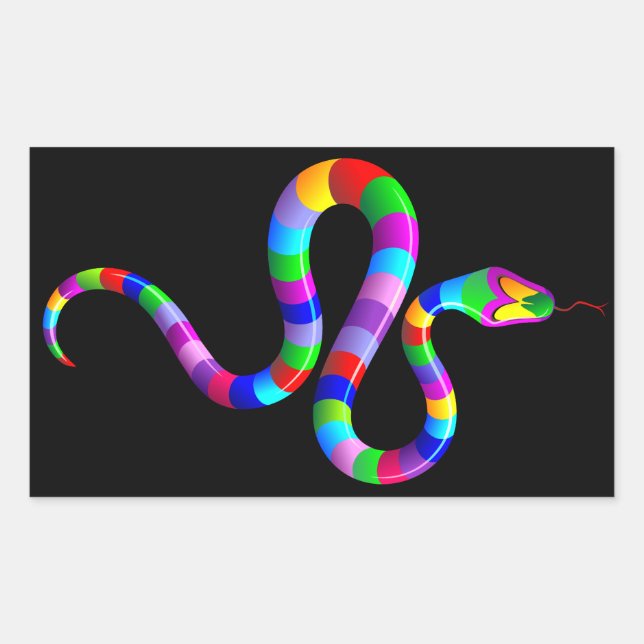 Snake Psychedelic Rainbow Sticker (Vorderseite)