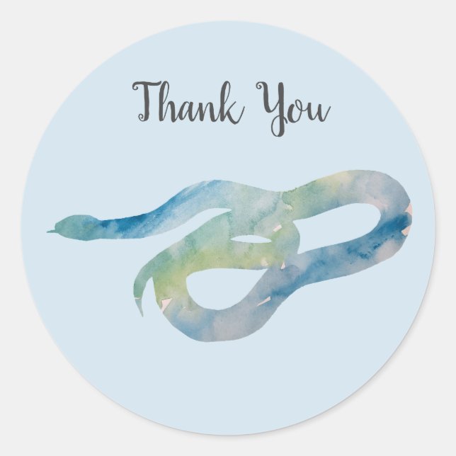 Snake Rainforest Reptile Party Danke Stickers (Vorderseite)