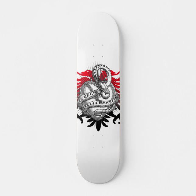 Snake Red Black Skateboard (Vorne)
