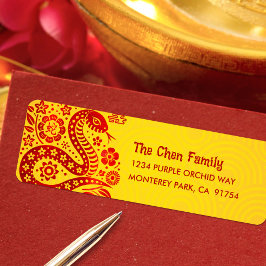 Snake Red Foil Gelb Chinesischer Mondfisch Neujahr