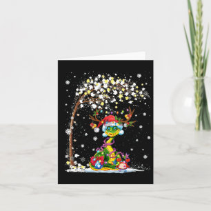 Snake Reindeer Hat Weihnachtsbaum Funny Xmas Karte