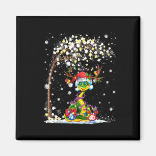 Snake Reindeer Hat Weihnachtsbaum Funny Xmas Magnet