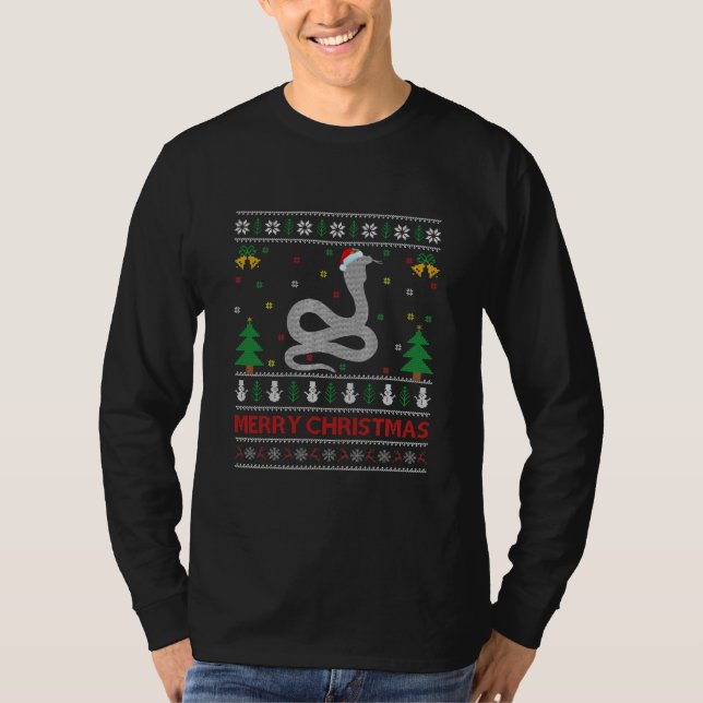 Snake Reptiles Lover Ugly Santa Snake Weihnachten  T-Shirt (Vorderseite)