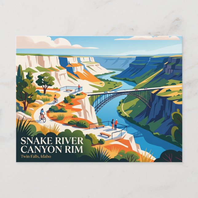 Snake River Canyon Rand Idaho Postkarte (Vorderseite)