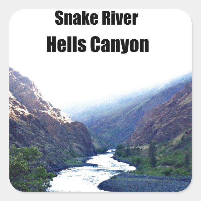 Snake RIver, Hells Canyon Quadratischer Aufkleber (Vorderseite)