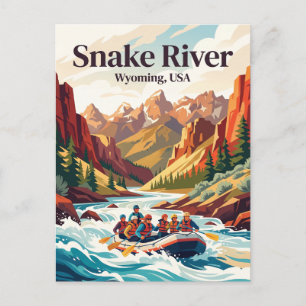 Snake River Wyoming, USA, Whitewater-Rafting Postkarte