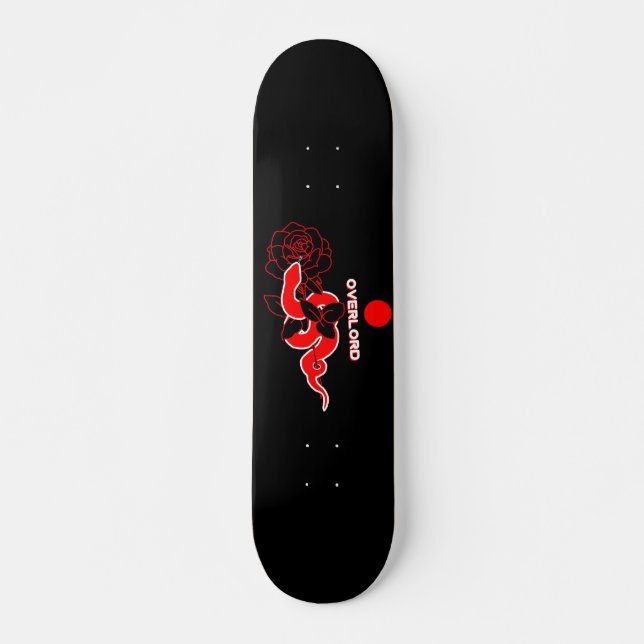 Snake&Rose: Roter Punkt Skateboard (Vorne)