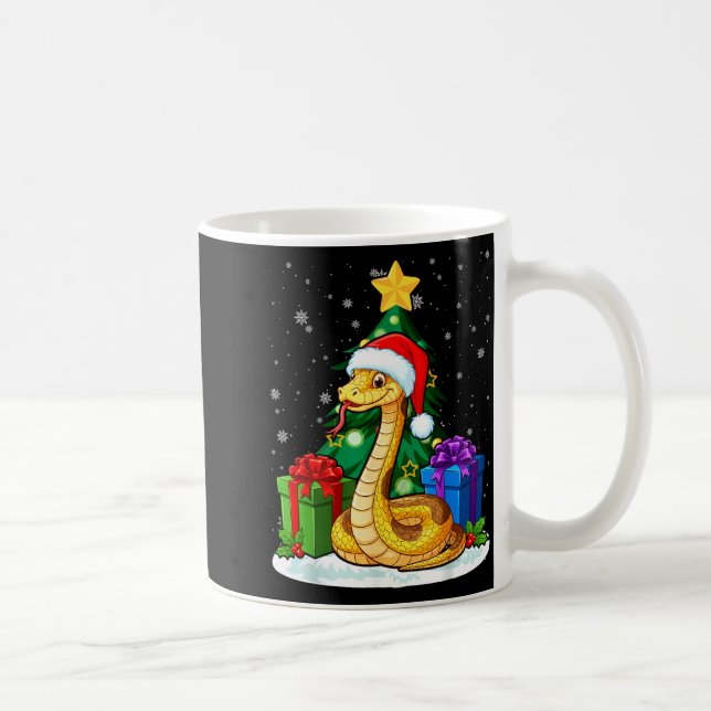 Snake Santa Hat Christmas Pajama Cute Animal Snowf Kaffeetasse (Rechts)