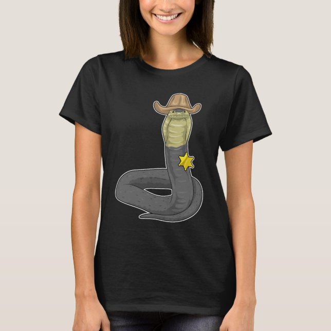 Snake Sheriff Cowboy-Hut T-Shirt (Vorderseite)