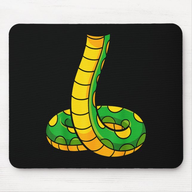 Snake Shirt Adult Men Women Kids Green Body Snake  Mousepad (Vorne)