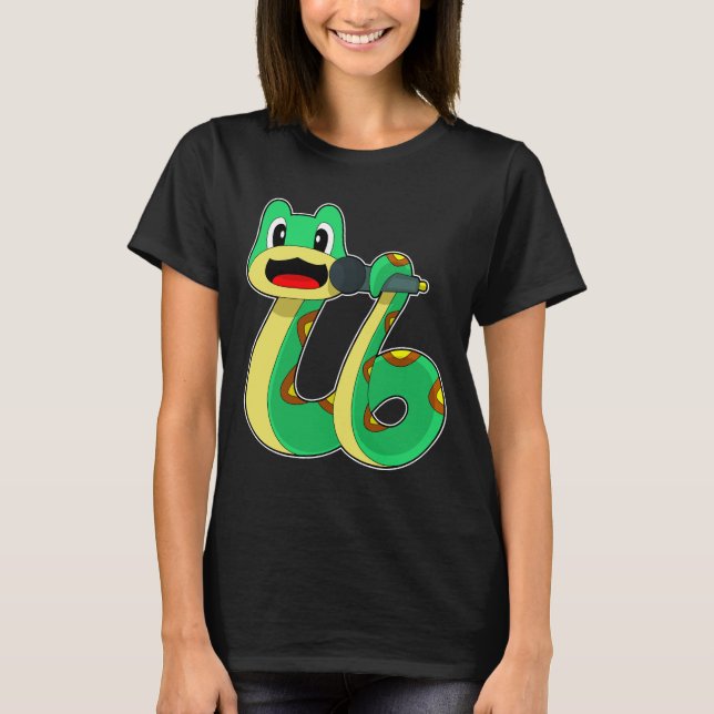 Snake Singer Microphone Music T-Shirt (Vorderseite)