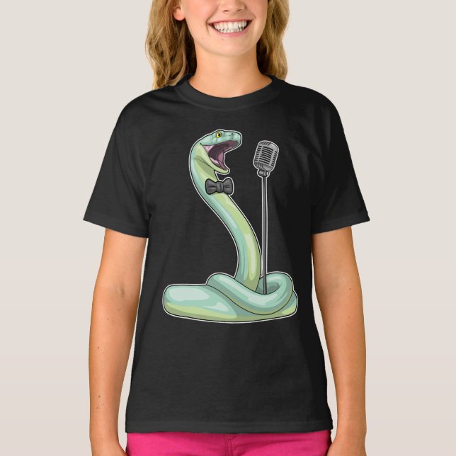 Snake Singer Microphone Music T-Shirt (Vorderseite)