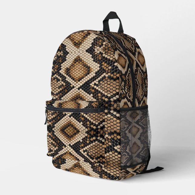 Snake Skin Bedruckter Rucksack (Rückseitige Ecke Rechts)