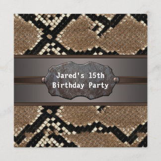 Snake Skin Birthday Party Einladung