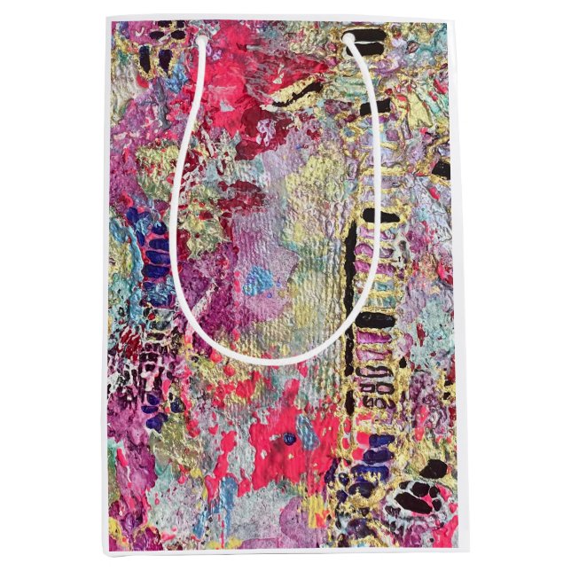 Snake Skin Geschenktasche Bold Vibranful Colorful Mittlere Geschenktüte (Vorderseite)