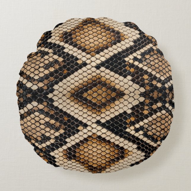 Snake Skin Rundes Kissen (Vorderseite)