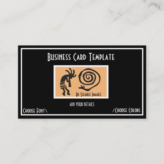 Snake Symbol KoKopelli Logo Business Card Visitenkarte (Vorderseite)