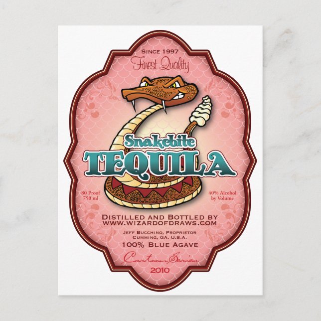 Snakebite Tequila Postkarte (Vorderseite)