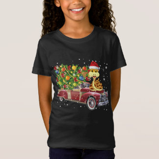 Snakes Rides Red Truck Weihnachtsbaum Weihnachtsge T-Shirt