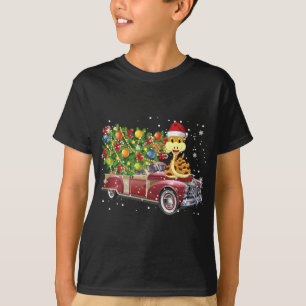 Snakes Rides Red Truck Weihnachtsbaum Weihnachtsge T-Shirt
