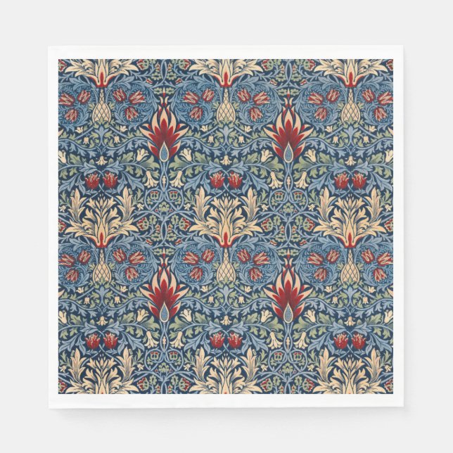 Snakeshead, Blume Wallpaper von William Morris Serviette (Vorderseite)