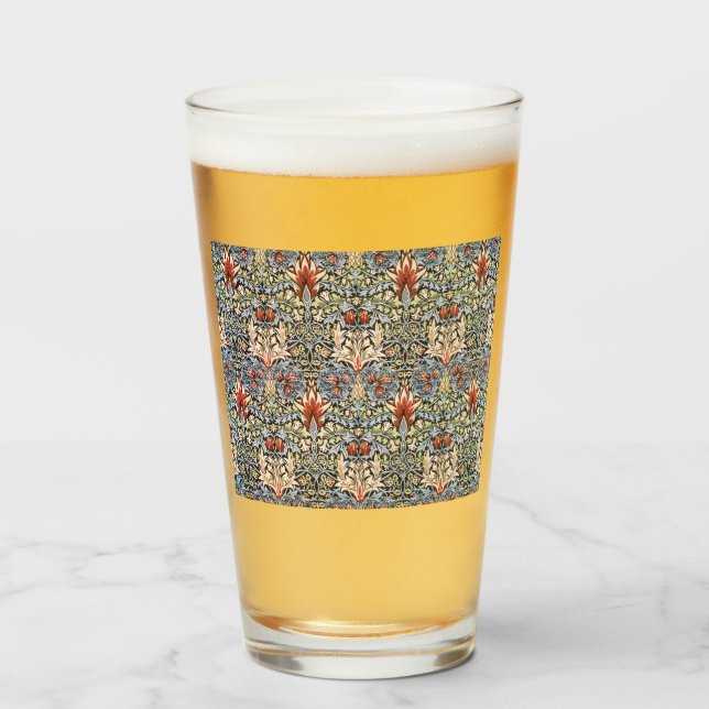 Snakeshead Pattern (von William Morris) Glas (Vorne (Gefüllt))
