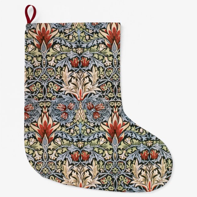 Snakeshead Pattern (von William Morris) Großer Weihnachtsstrumpf (Vorderseite)