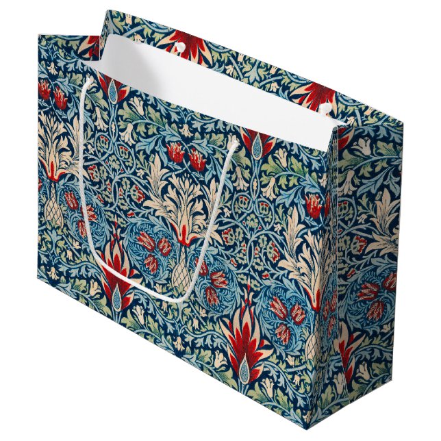 Snakeshead, William Morris große Geschenktasche Große Geschenktüte (Vorderseite Schrägansicht)