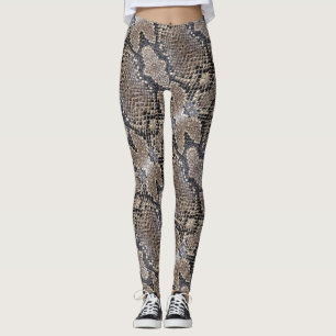 Snakeskin Blick in den Graun und versilbert Leggings