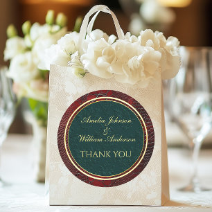 Snakeskin Leather Viktorianisch Red Gastgeschenke  Runder Aufkleber