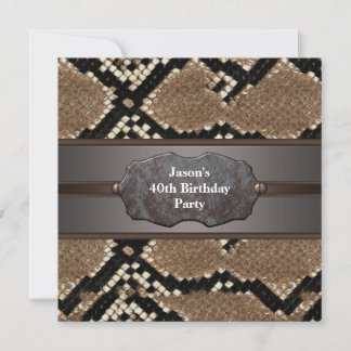 Snakeskin Metal Mans 40. Geburtstag Party Einladung