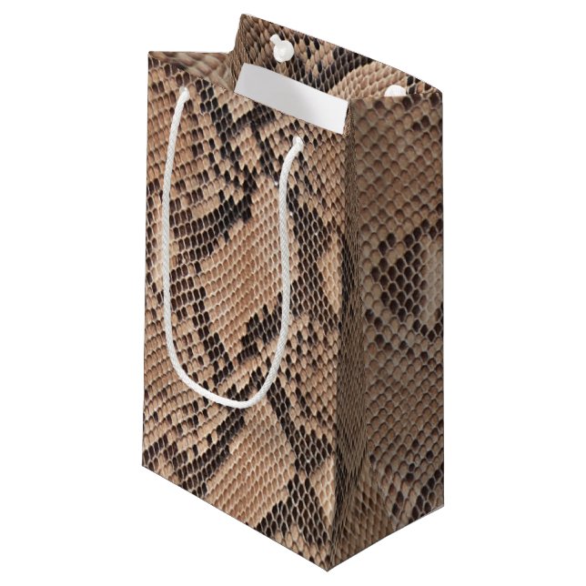 Snakeskin-Muster Coole Tierausdruck Kleine Geschenktüte (Vorderseite Schrägansicht)