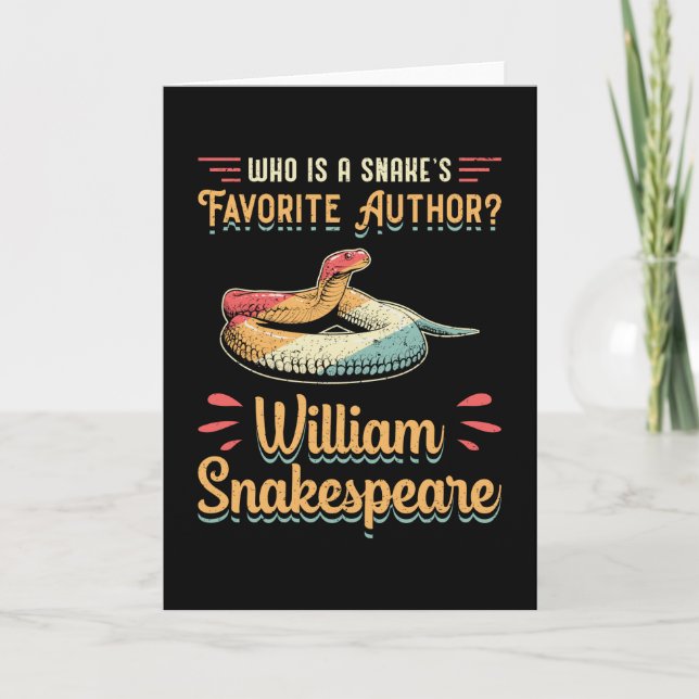 Snakespeare Cobra Snake Reptil Funny Funny Geschen Karte (Vorderseite)