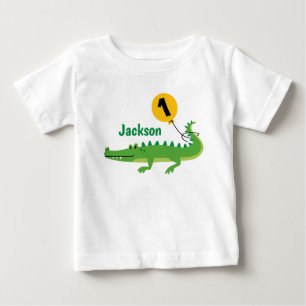 Snap Alligator personalisierte erste Geburtstags-T Baby T-shirt