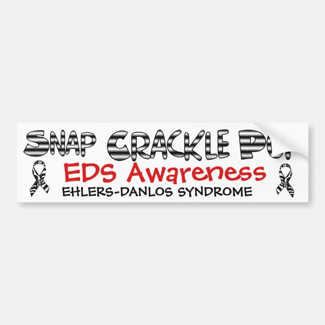 Snap, Crackle, Pop EDS Ehlers-Danlos Sydrome Autoaufkleber (Vorne)