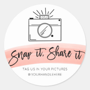 Snap it Share it Camera Wokor Social Media Runder Aufkleber