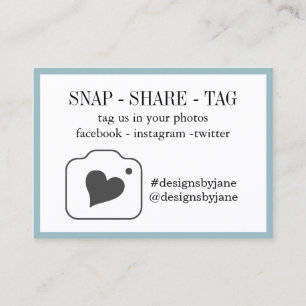 Snap-Share-Tag-Bestellungen für kleine Unternehme Visitenkarte