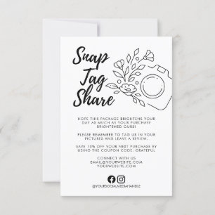 Snap Tag Share Geschäft Dankeschön-Karte Dankeskarte